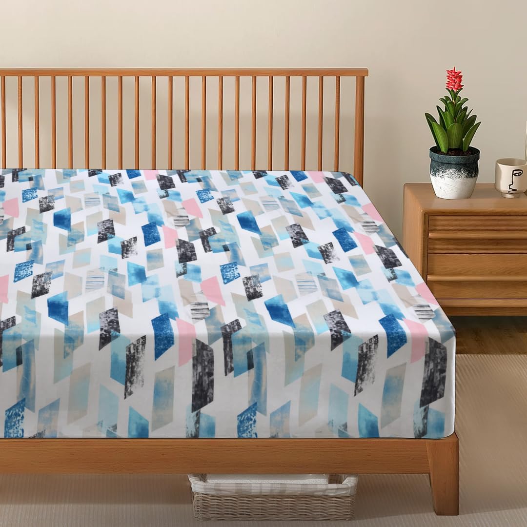 EverSoft Bedding Pack of 2 Single Size Fitted Sheets Premium Extra Deep 35cm Pocket Bed Linen Bottom Floral Printed Mattress Cover Twin Pack