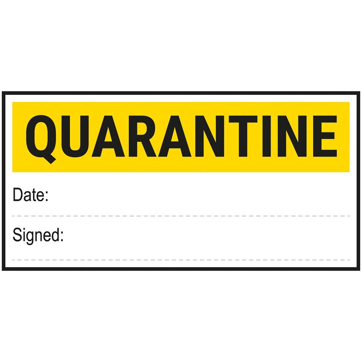 VSafety Quarantine - Paper - Write On Sticker - 102x51mm (Roll of 250)