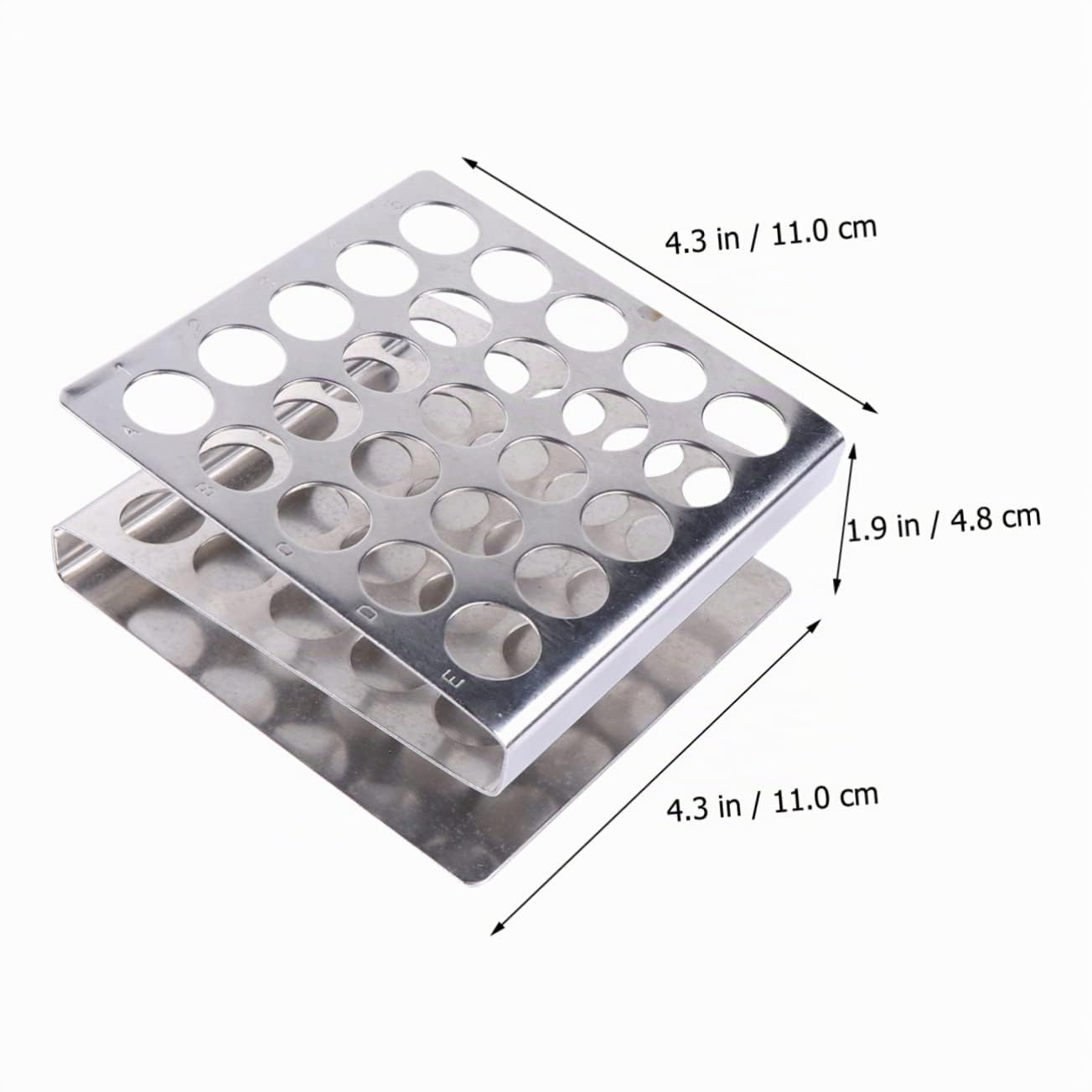 Healvian Support Tube À Essai En Acier Inoxydable 25 Emplacements Porte Éprouvettes Pour Laboratoire Et Fournitures De Laboratoire Scolaire Rangement Pratique Pour Tube À Essai 3.94X3.94X1.77 in