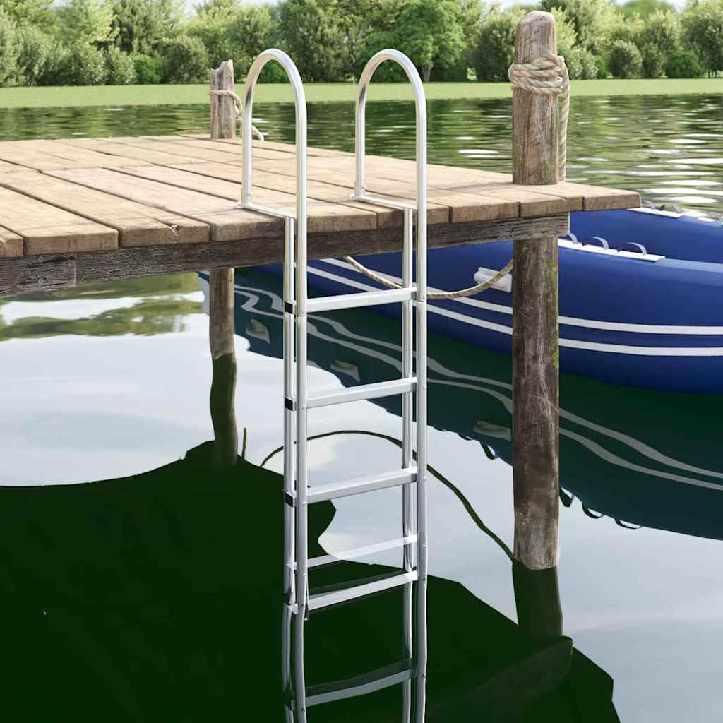 vidaXL Drabinka dokowa 5-stopniowa Srebrny 45 ×11,5 ×190 cm Aluminium