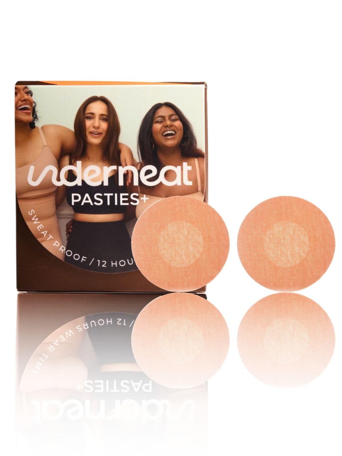 Set of 5 Adhesive Stick On Reusable Adhesive Invisible Nipple Cover Petal Pasties Tape, Beige