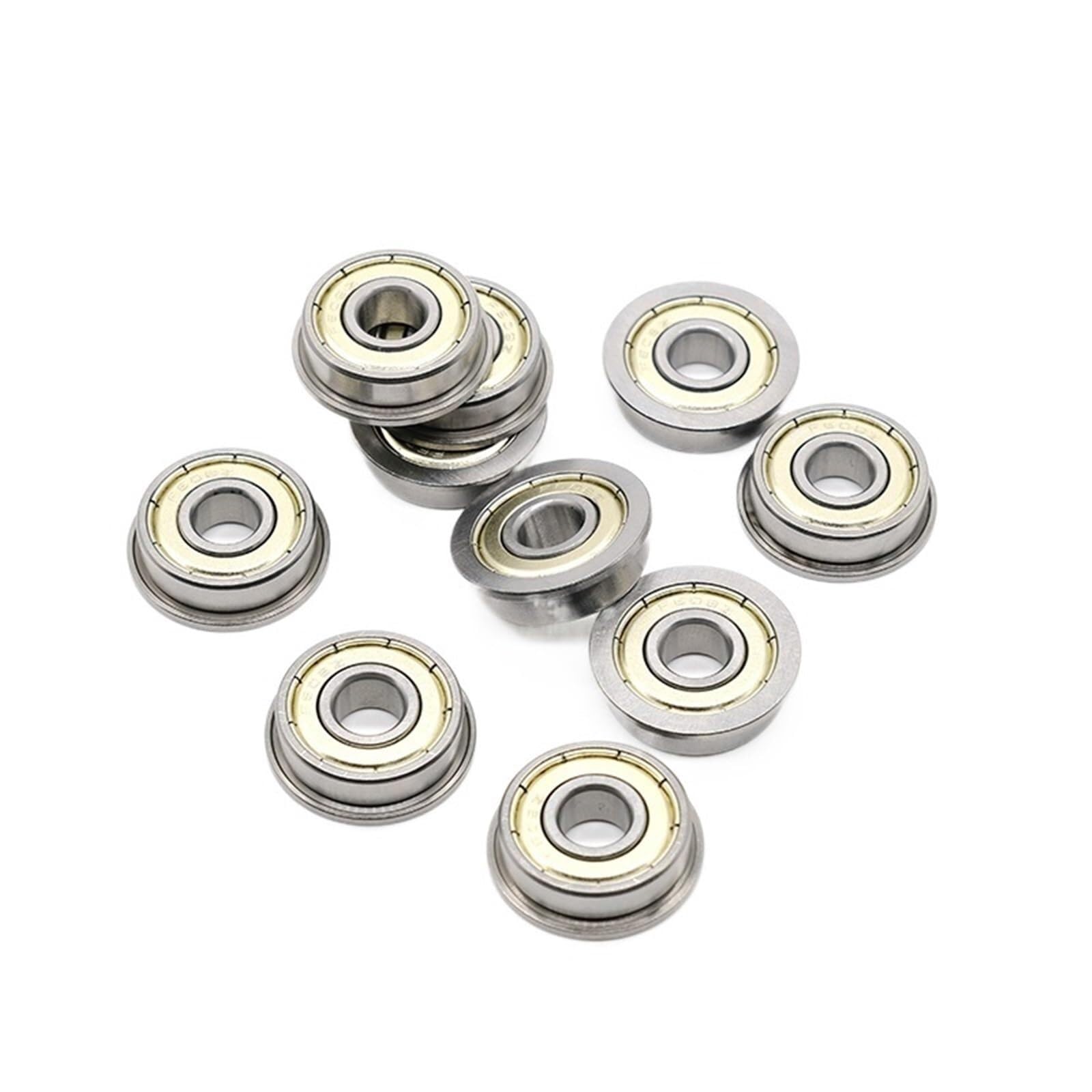 Bouclier de joint bimétallique, Micro roulement à gorge profonde, 10 pièces MF148ZZ 8x14x4mm, bride, 3D