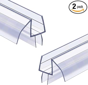 2 Pack Shower Door Bottom Seal 1/2" x 39" Glass Door PVC Seal Strip | Suitable for 1/2 Inch Glass Frameless Shower Door Seal Strip Stop Shower Leaks