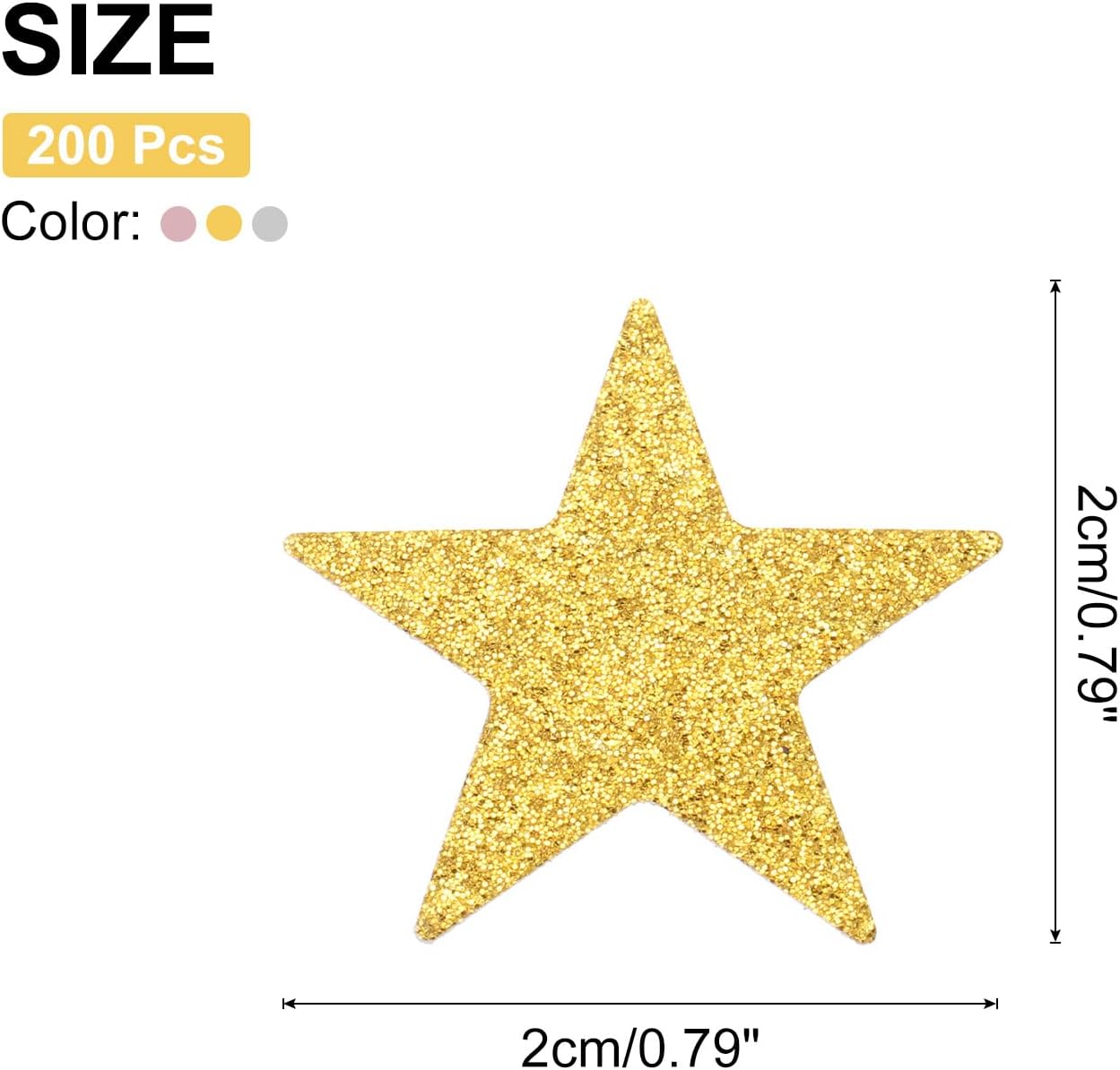 MECCANIXITY 200Pcs Star Confetti Glitter Confetti Table Confetti Decor for Party Wedding Festival Decorations,0.79x0.79Inch,Pink/Silvery/Gold