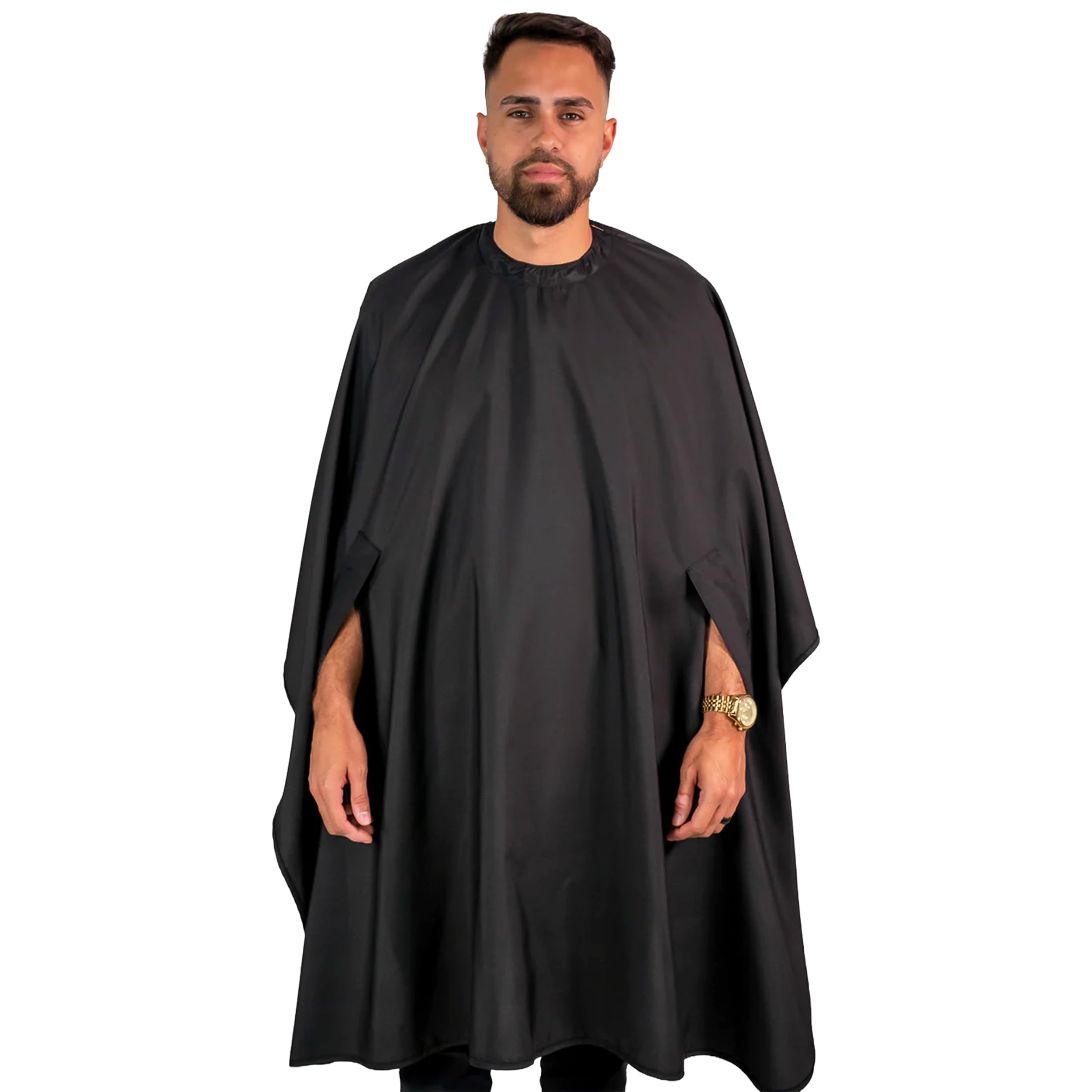 Barber Strong The Hands Free Barber Cape Solid Black