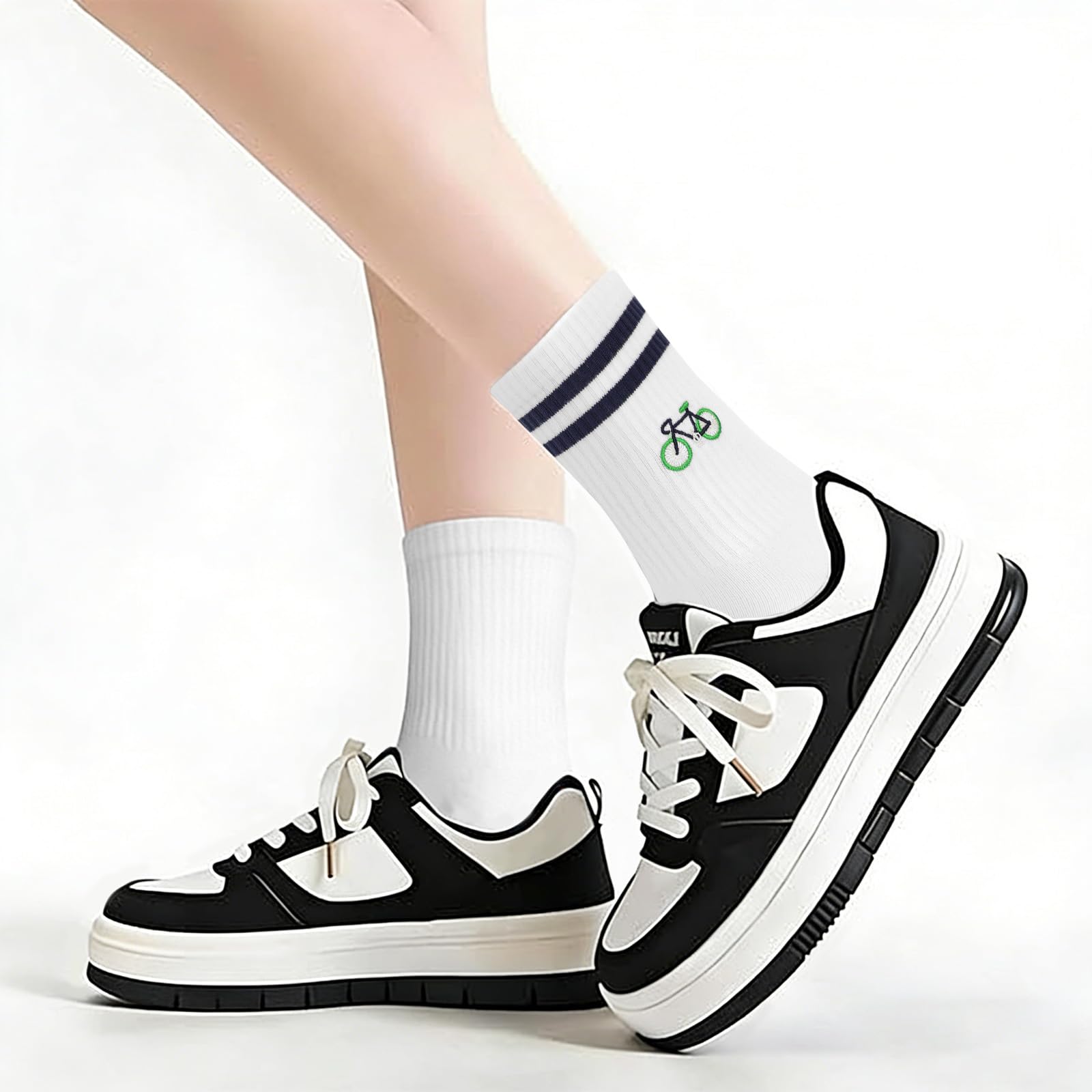 Chaussettes de Vélo Amusantes Motif Cycliste - Chaussettes de Tennis Vélo