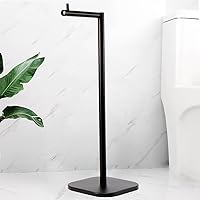 Vista 10 de Soporte de papel higiénico, almacenamiento de papel higiénico independiente para baño, soporte de papel higiénico de acero inoxidable con reserva