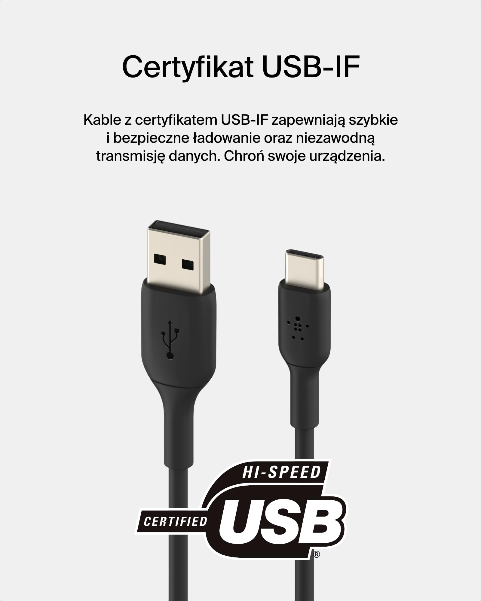 Belkin BoostCharge Kabel USB-C, kabel USB-C do USB-A, kabel USB C do iPhone 15, Samsung Galaxy S24, S23, Note, Google Pixel, iPad Pro, iPad Mini, Nintendo Switch i innych urządzeń, 15 cm – czarny
