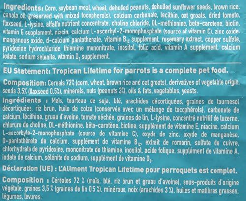 Tropican Lifetime Formula Granules for Parrots - 1.8 kg (4 lb) — view 9