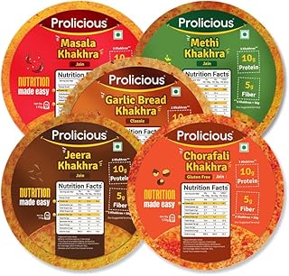 2X Protein Classic Khakhra Combo | Ideal for Weight Management | Plant Based | PCOS Friendly (170g each, Pack of 5)