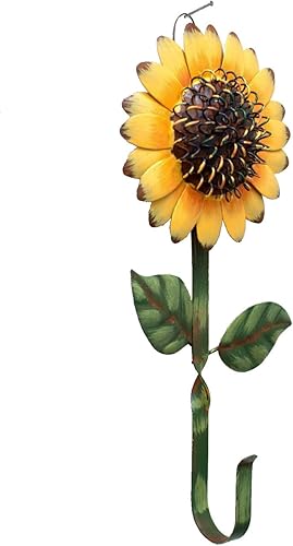Gancho rústico de metal con diseño de girasol para el hogar, llaves para el hogar y la cocina, toallas, abrigos, accesorios para decoración de