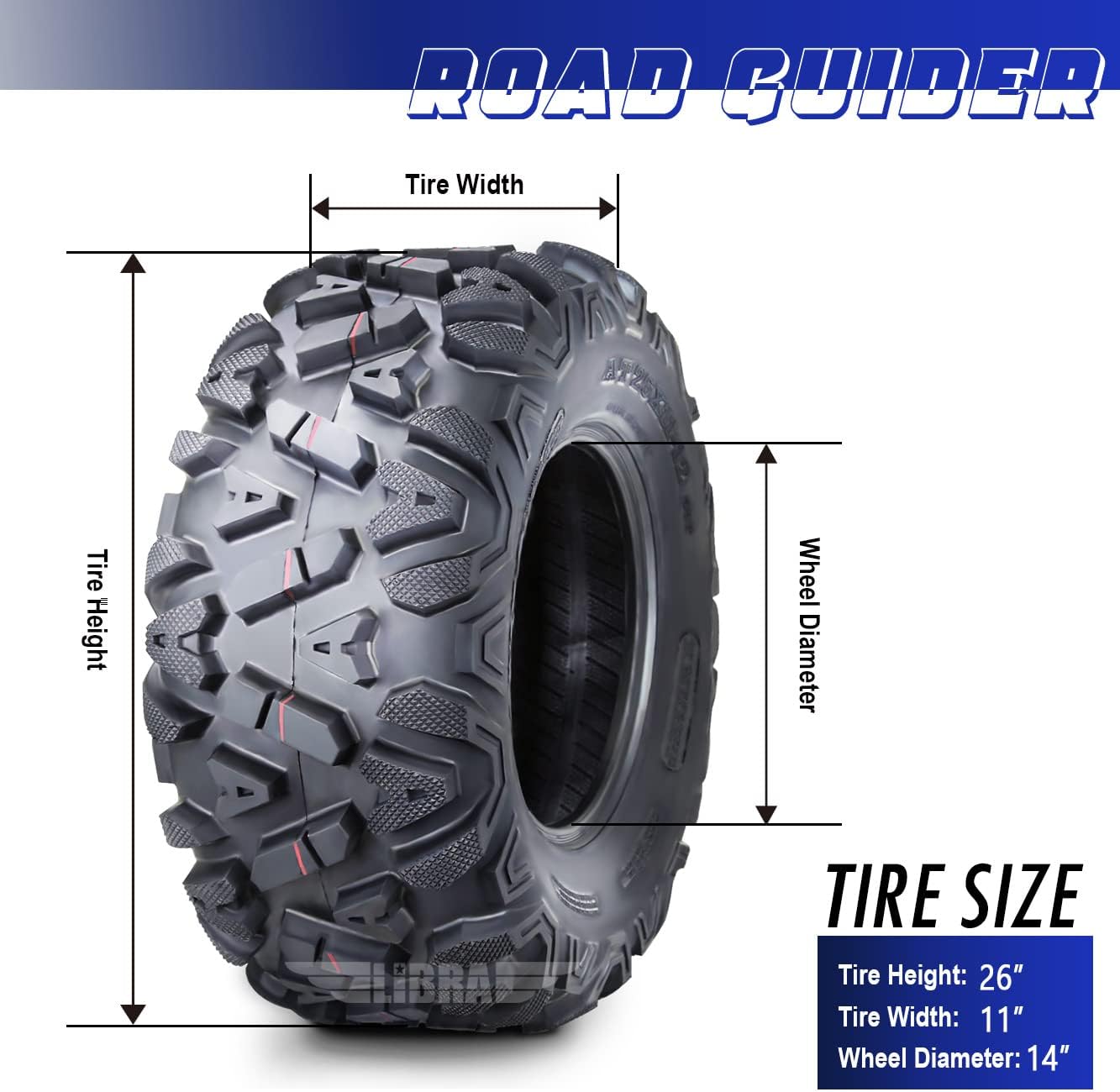 LIBRA ATV UTV Tires 26x11-14 26x11x14 6PR Mud (Set of 2)