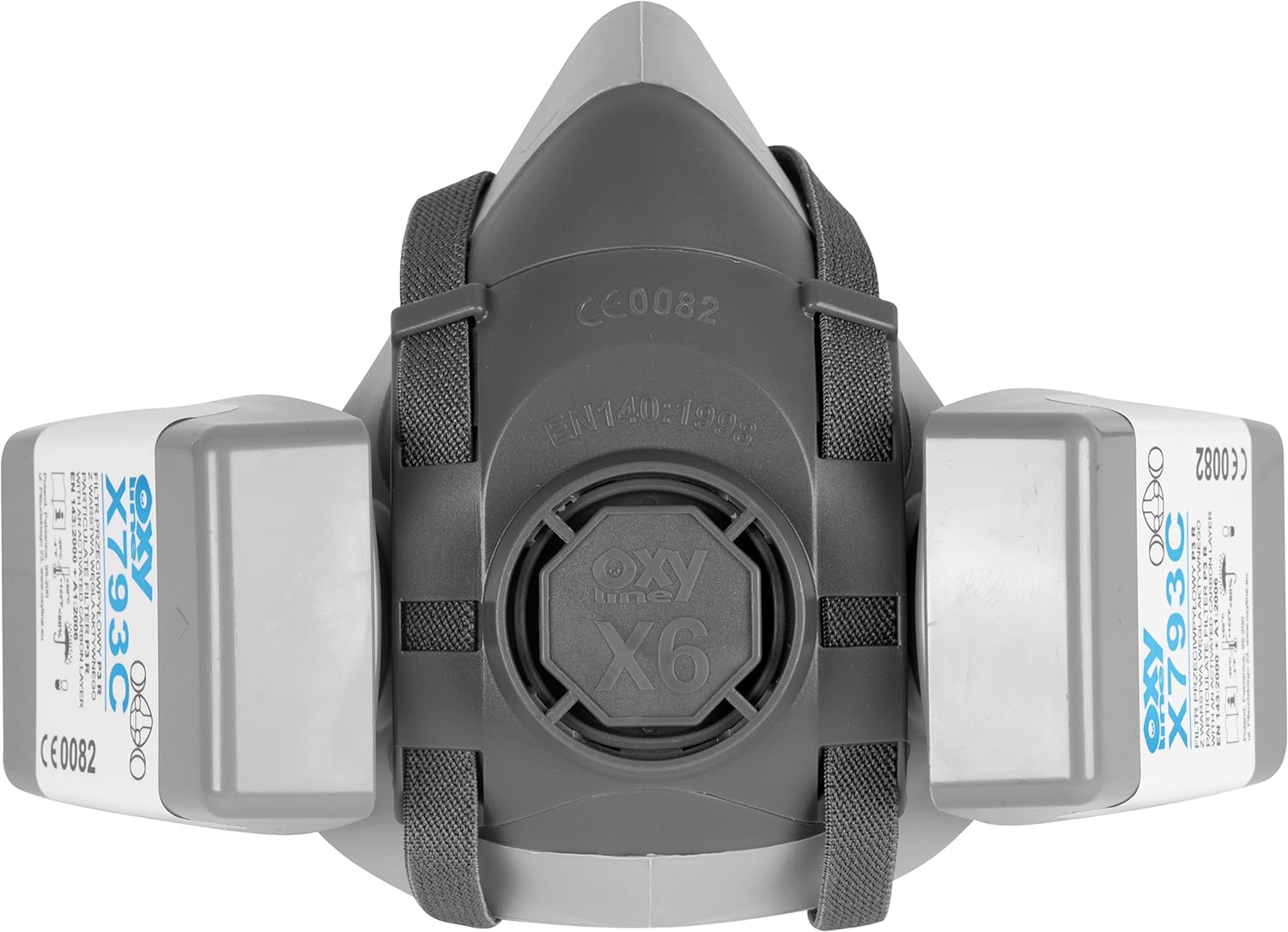 ACE Kit de protection respiratoire Masque de protection respiratoire avec double filtre - Demi-masque contre les poussières, particules, gaz et vapeurs