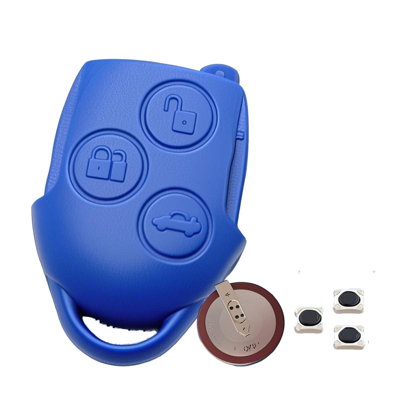 VL2330 Battery Pre-Installed Blue Key Fob Shell for Ford Transit MK7/Connect 3 Button Remote Key Case with 3*Micro Switches, Replacement for Ford Transit Custom/Keyless Entry Fob 2014-2023
