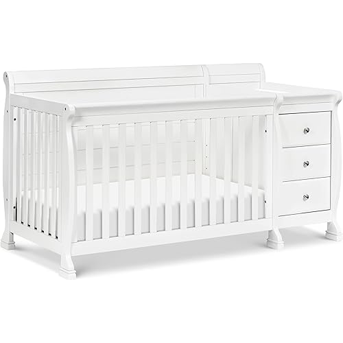 DaVinci Kalani 4-in-1 Convertible Crib and Changer Combo in White