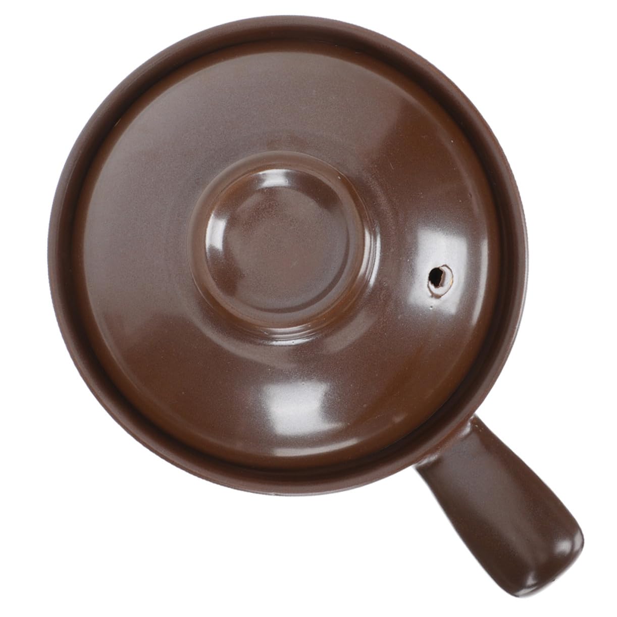 Cazuela de Barro de 950ml en Arcilla Café Asa Lateral