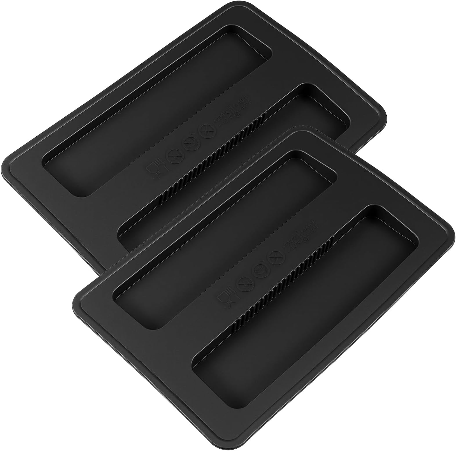 2 Pack Toaster Cover 2 Slice Silicone Toaster Dust Covers Black Bread Maker Dust Machine Covers Protector Lid Sandwich Machine Part Accessories Kitchen 5.98 × 4.13 Inch (Black)