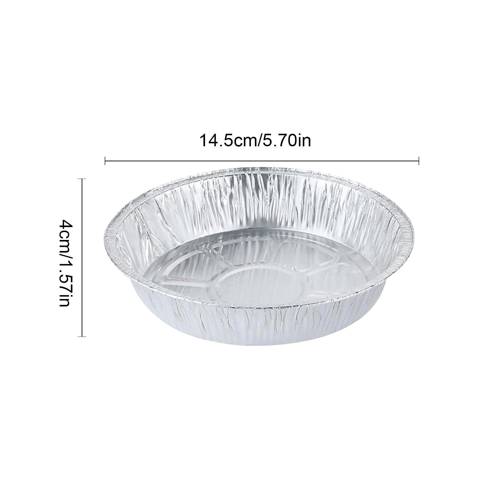 Alu-Tropfschalen 50x Alu Backformen Einweg Rund Fettauffangschale, 4cm Tief Rundformen Aluminium Tropfschalen Rund Alu Schalen Einweg Zum Backen/Röst- / Kochen/Lebensmittel Lagerung, 6/7/8/9 Zoll