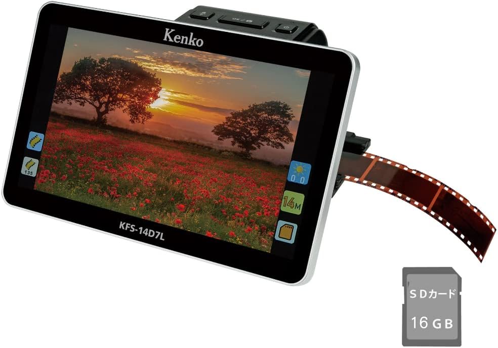 Kenko KFS14D7L Film Scanner with 16GB SD Card, Large 7