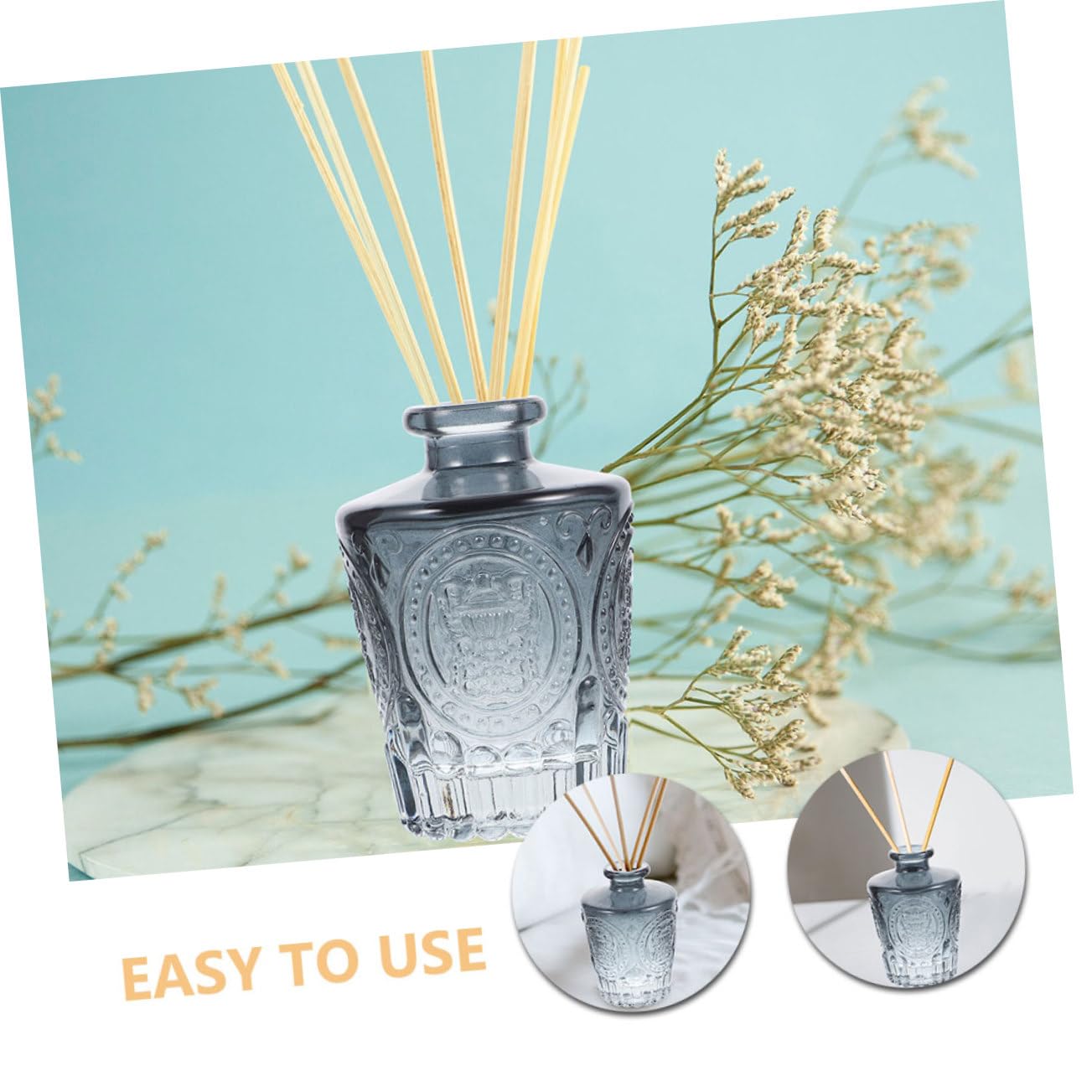 Cabilock Lot de 4 Diffuseurs de Parfum en Verre 130ml pour Maison, Diffusion Homogène des Arômes, Flacons Décoratifs Simples et Élégants pour Table