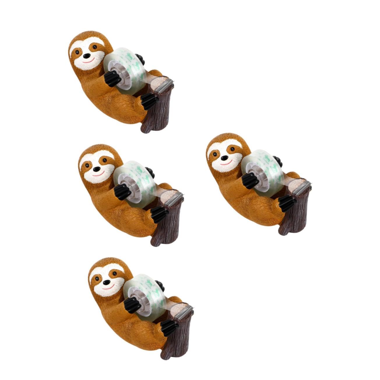 SHINEOFI 4 Szt Uchwyt Na Taśmę Leniwca Mały Dodatek Biurowy Dekoracyjny Dozownik Taśmy Rdzeń Dozownika Taśmy Uroczy Dozownik Taśmy Akcesorium Do Biura Domowego Uroczy Dodatek Biurowy