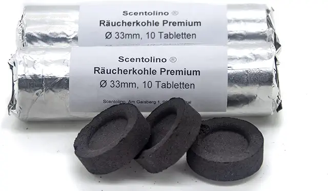 Scentolino Smoke Charcoal 33mm - Quick Ignition, 45 Min Burn - Wierook Kooltjes
