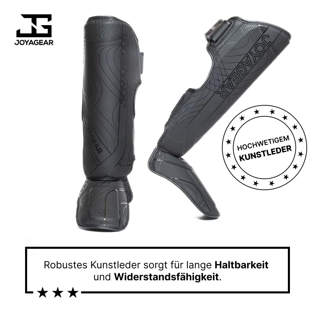 JOYA Schienbeinschoner Kickboxen - Hergestellt aus hochwertigem Kunstleder - Kampfsport Sparring Schienbeinschutz - Schienbeinschützer - Muay Thai - Joya Fight Gear