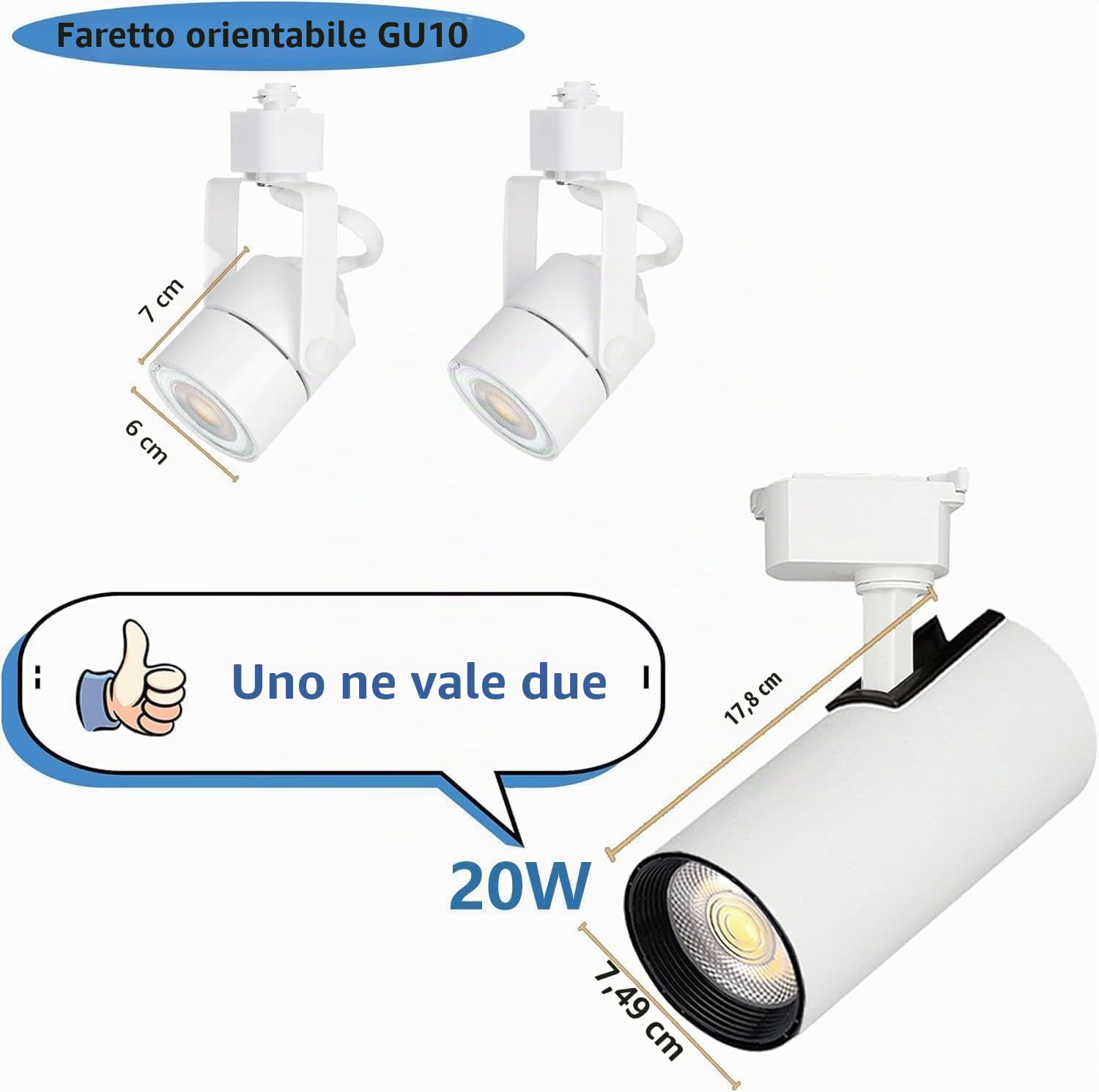 Teste Di Illuminazione Della Pista A Led 12-Luci Lampada Faretti Da Soffitto Orientabili,Faretti Led Interno 20W Track Lighting 3000K Bianco Freddo Con Binari Extra Da 4 * 1m,Cucina Moderni Ufficio