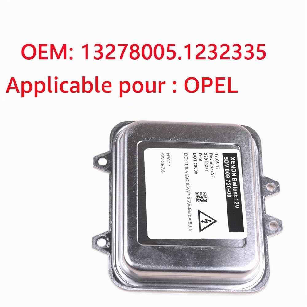 Ballast Xenon D1S 1232335, 5DV00972000 pour Opel Insignia A (G09), Astra J (P10), Vauxhall - 23000031, 1Z0941641B