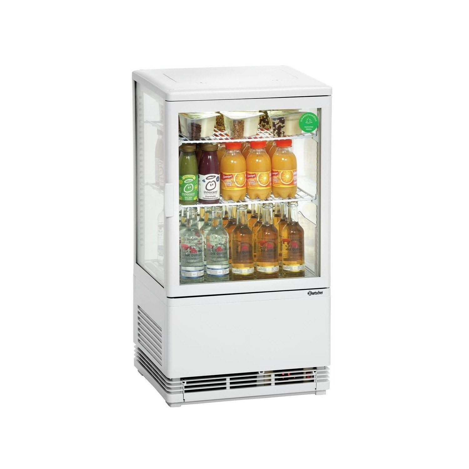 BARTSCHER Mini Frigorifero Vitrine 58L, Bianco