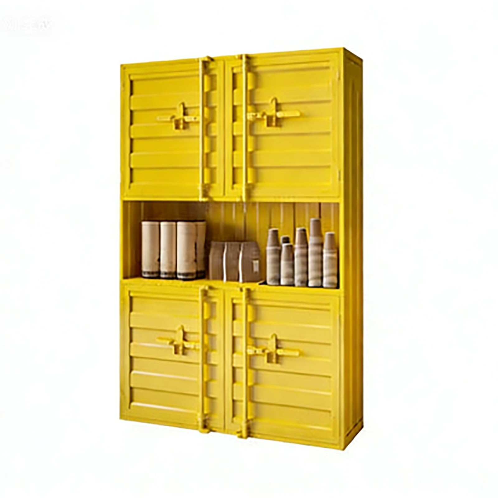 BHGFYXBS Industrial Metal Sto Cabinet With Doors Versatile For Home Office Ga Living Room & Bedroom & Slish Solut For Clutter Ment,120Cmyellow,120cmYellow