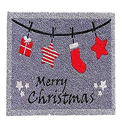 Image of Onlymat Christmas Coir Doormat with Non-Slip PVC Backing for Gateway, Entryway, Outdoor, Indoor, Patio- Durable and Large, Weatherproof Multicolour, Merry Christmas Printed Rug (60cm x 1.5cm x 40 cm)