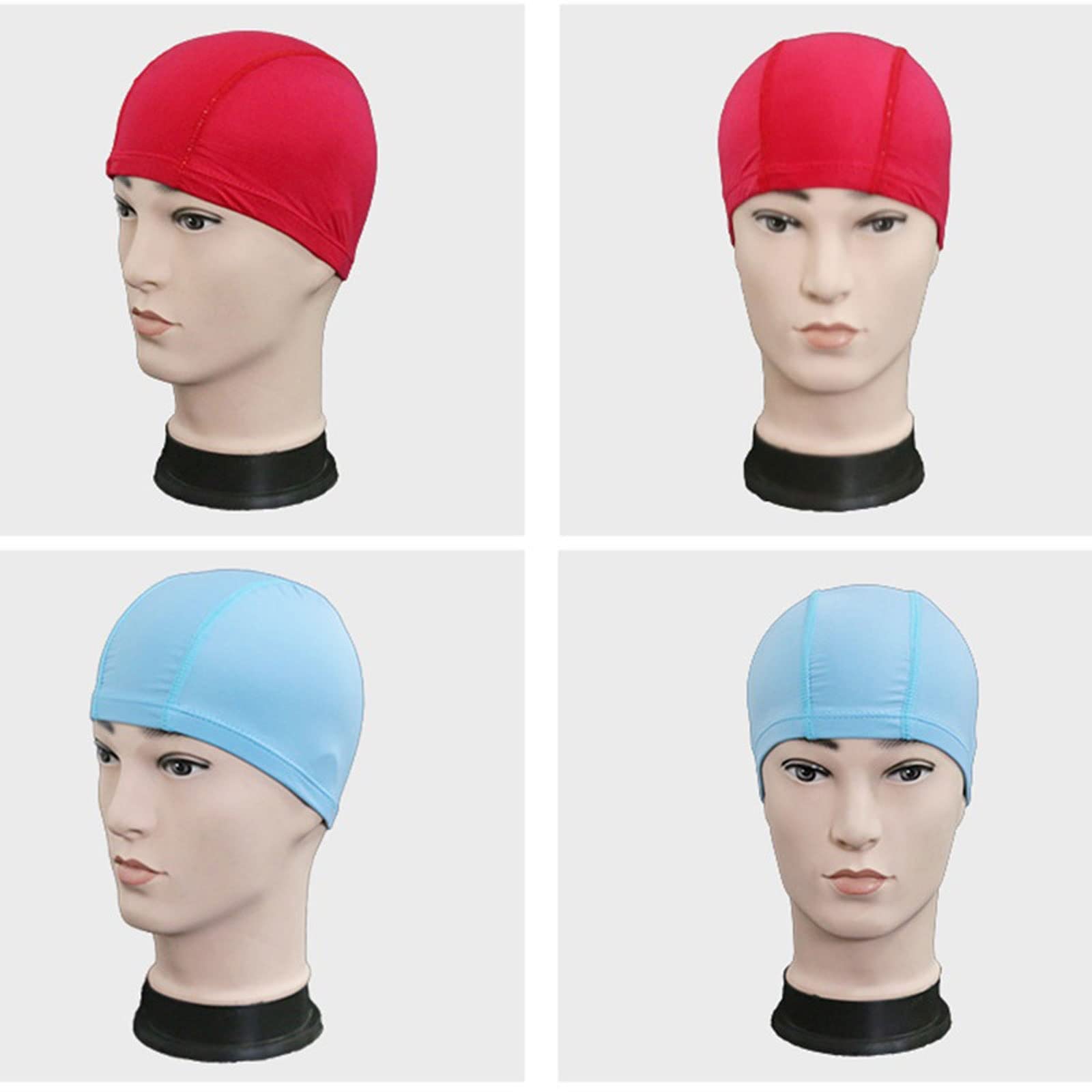 Bonnet de bain taille unique pour homme et femme - En nylon élastique - Protection des oreilles - Bonnet de piscine ultra fin