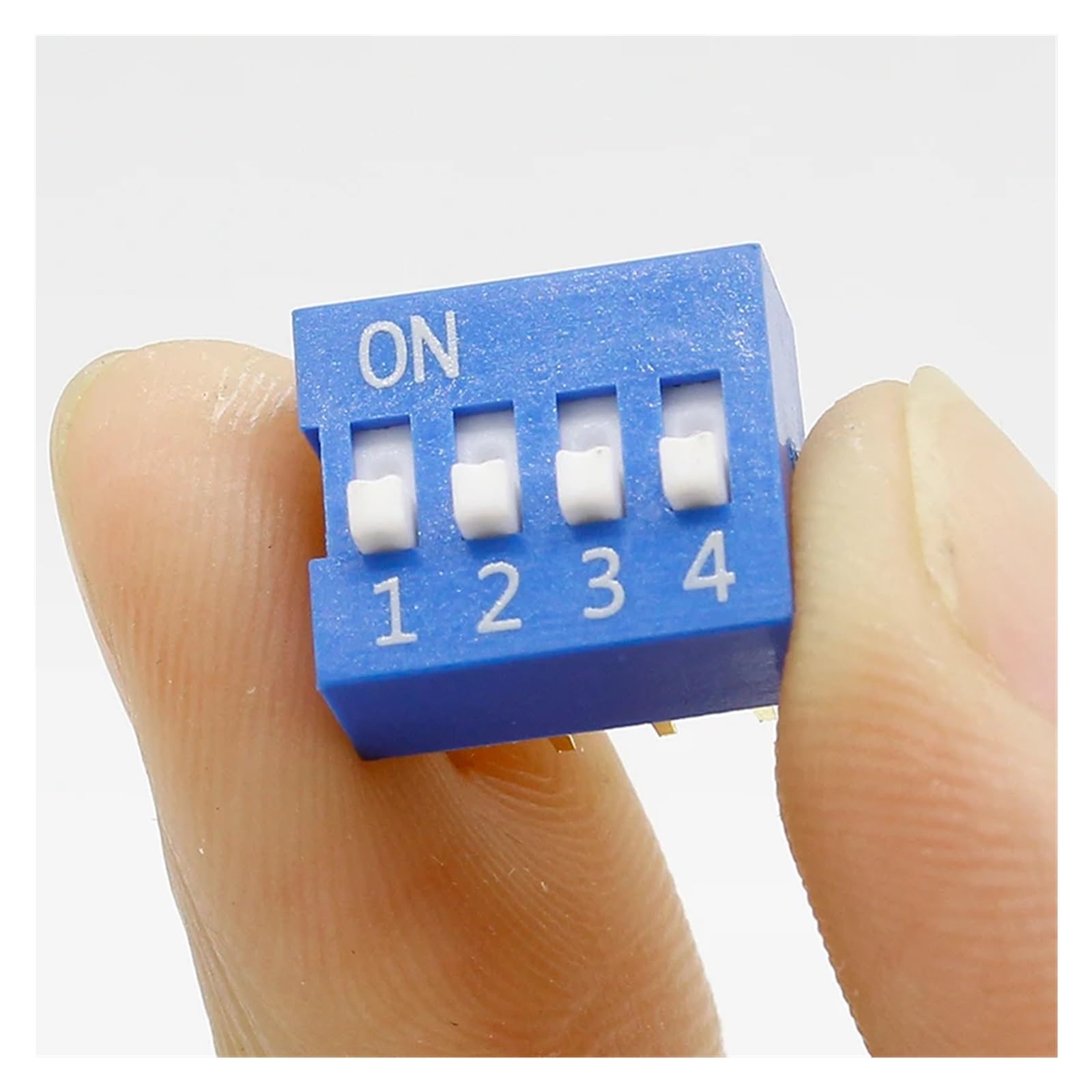 10 Pcs 2 Row 8 Pin 4P Positions 2.54mm Pitch DIP Switch Blue