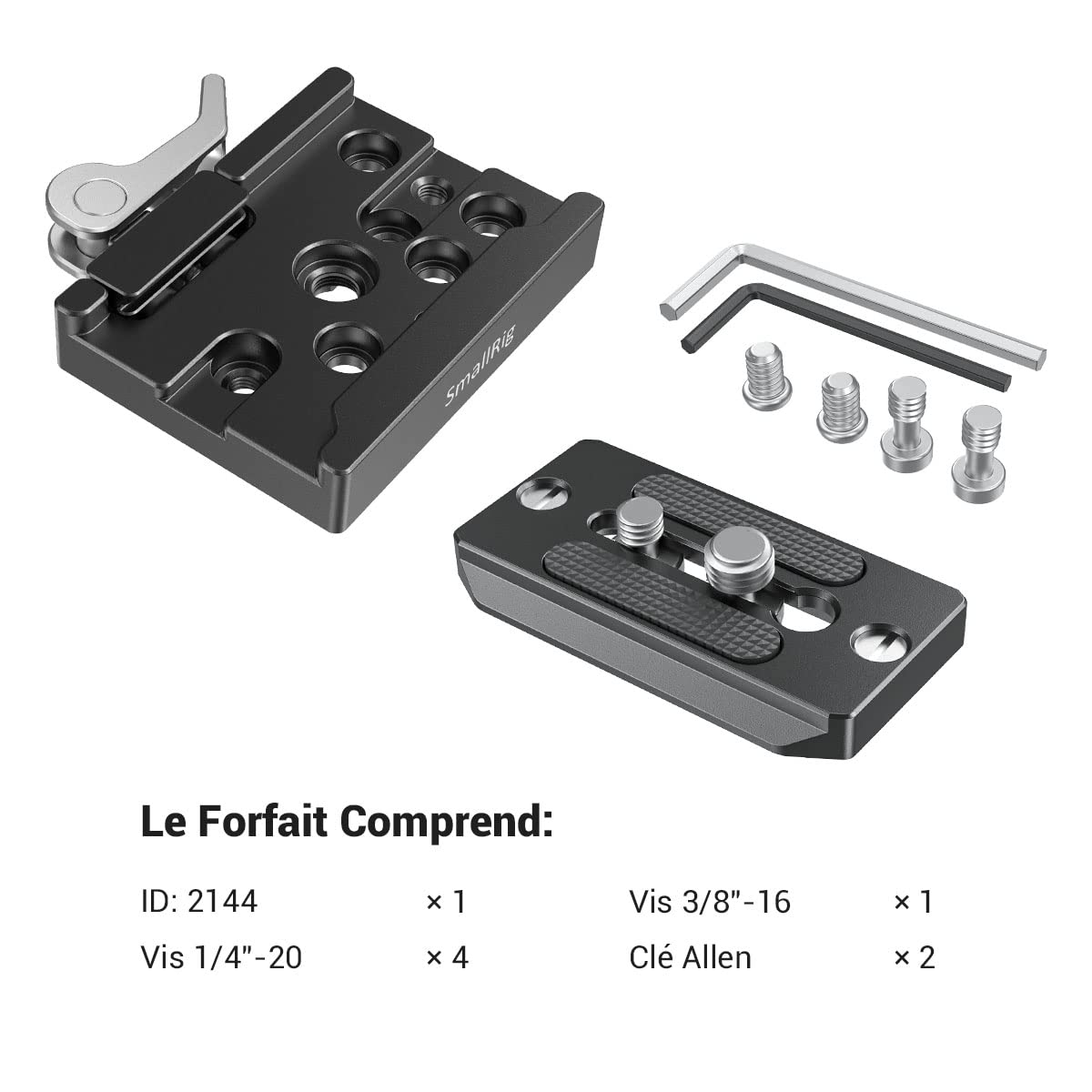 SMALLRIG Libération Rapide Plate de Base pour Arca Standard - 2144B