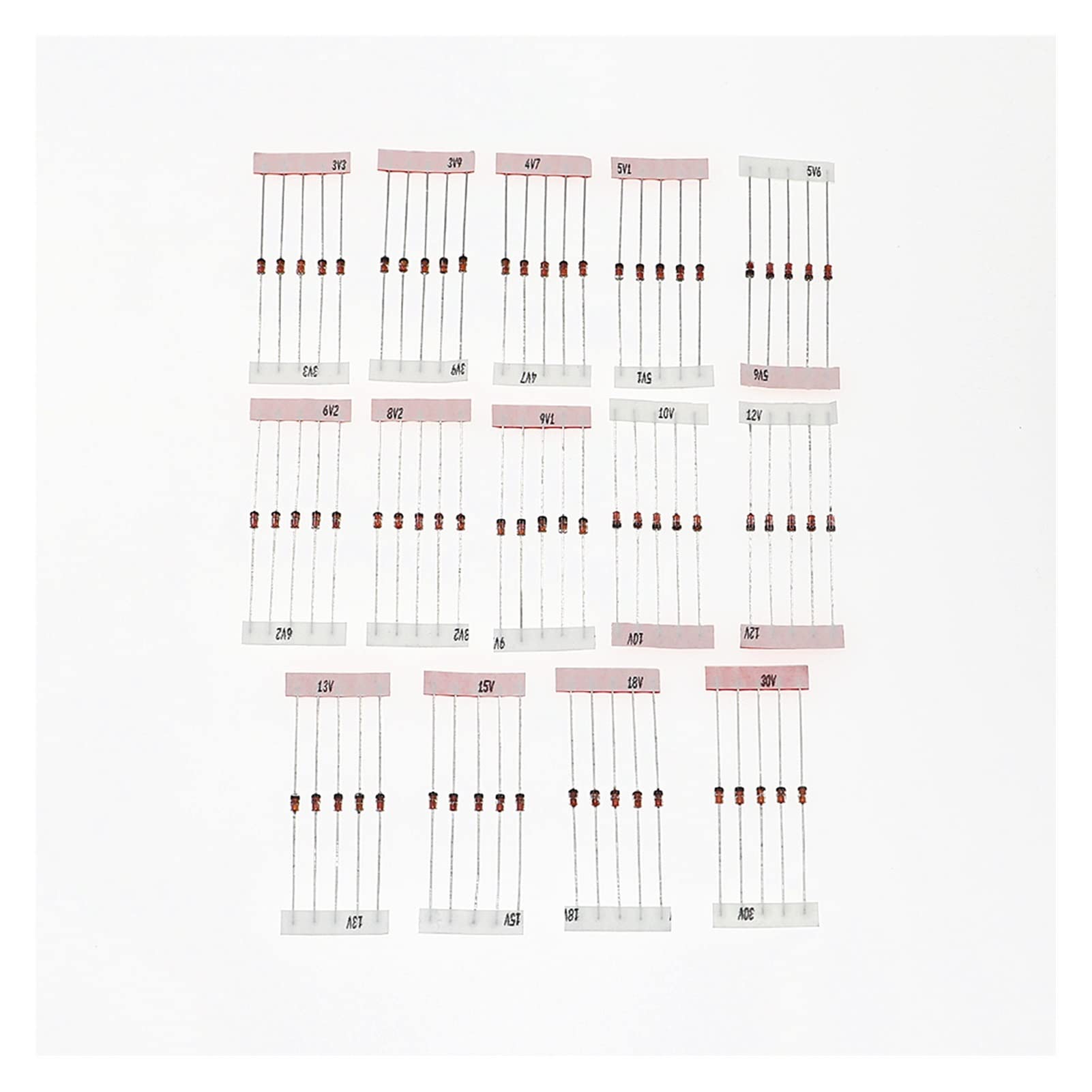 Kit Assortito di diodi Zener 70pcs 1w 14value x 5pcs 1N4728A-1N4751A Set elettronico