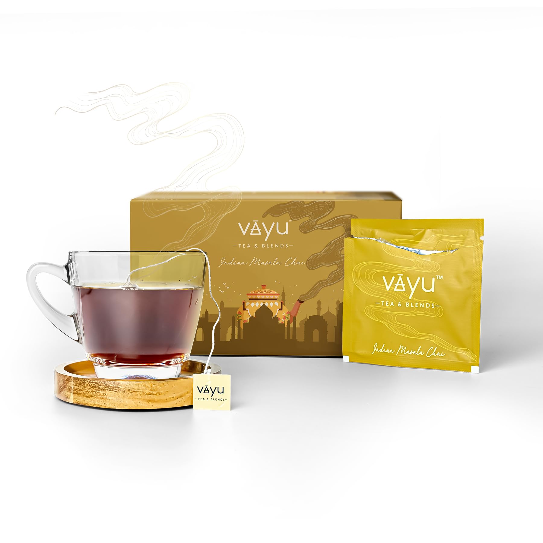 Vayu Indian Masala Chai - Premium Assam Black Tea with 100% Natural Indian Spices – Ginger, Cinnamon, Cardamom - Rich Blend - 20 Tea Bags (Pack of 2) (B0CYJBYWXT) Amazon Price History, Amazon Price Tracker