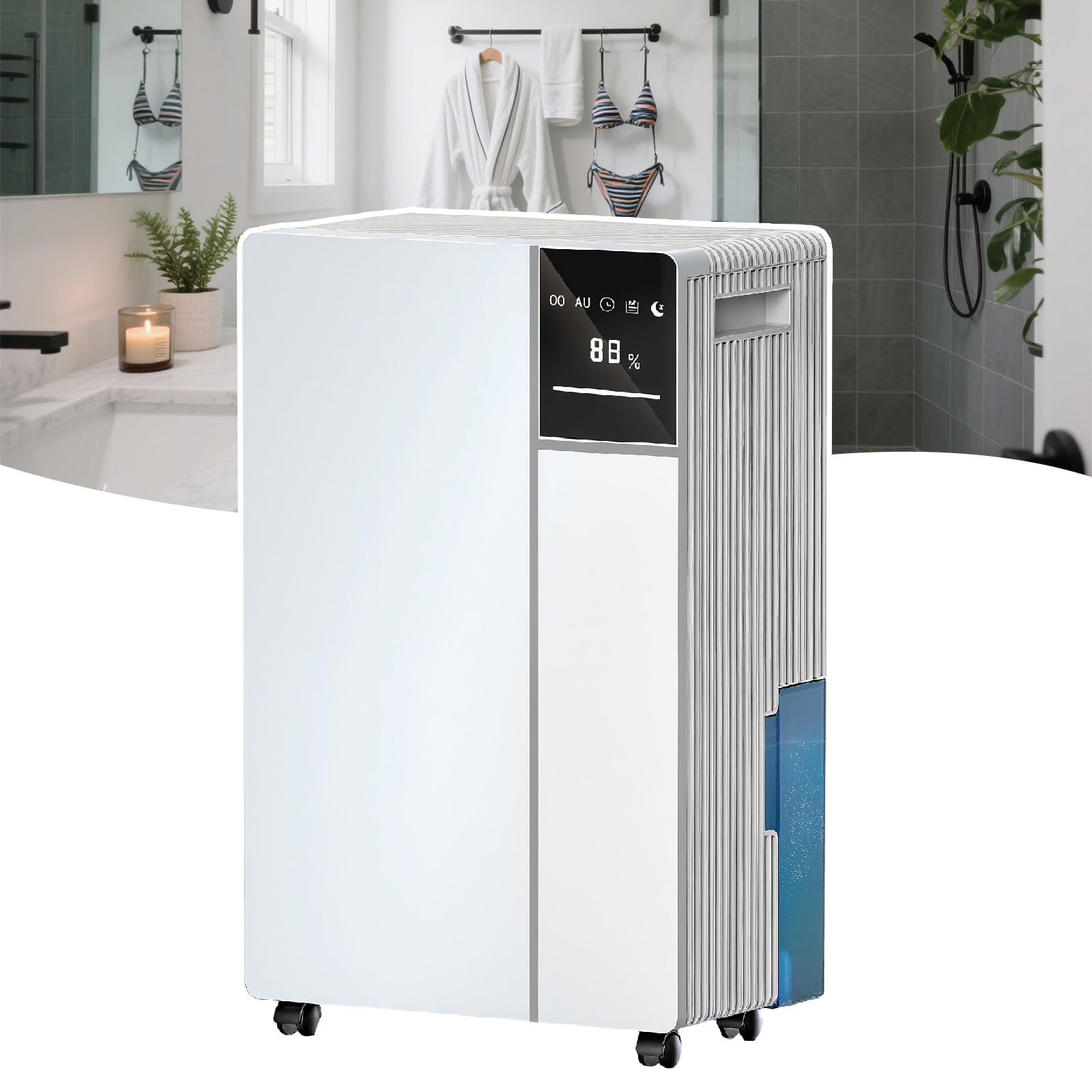 Osuszacze Powietrza Do Domu Z Wyświetlaczem Led, 16 L/Dzień, Do Pomieszczeń O Powierzchni Do 650 Stóp Kwadratowych, Przenośny Osuszacz Powietrza Z 2-Litrowym Zbiornikiem Na Wodę black