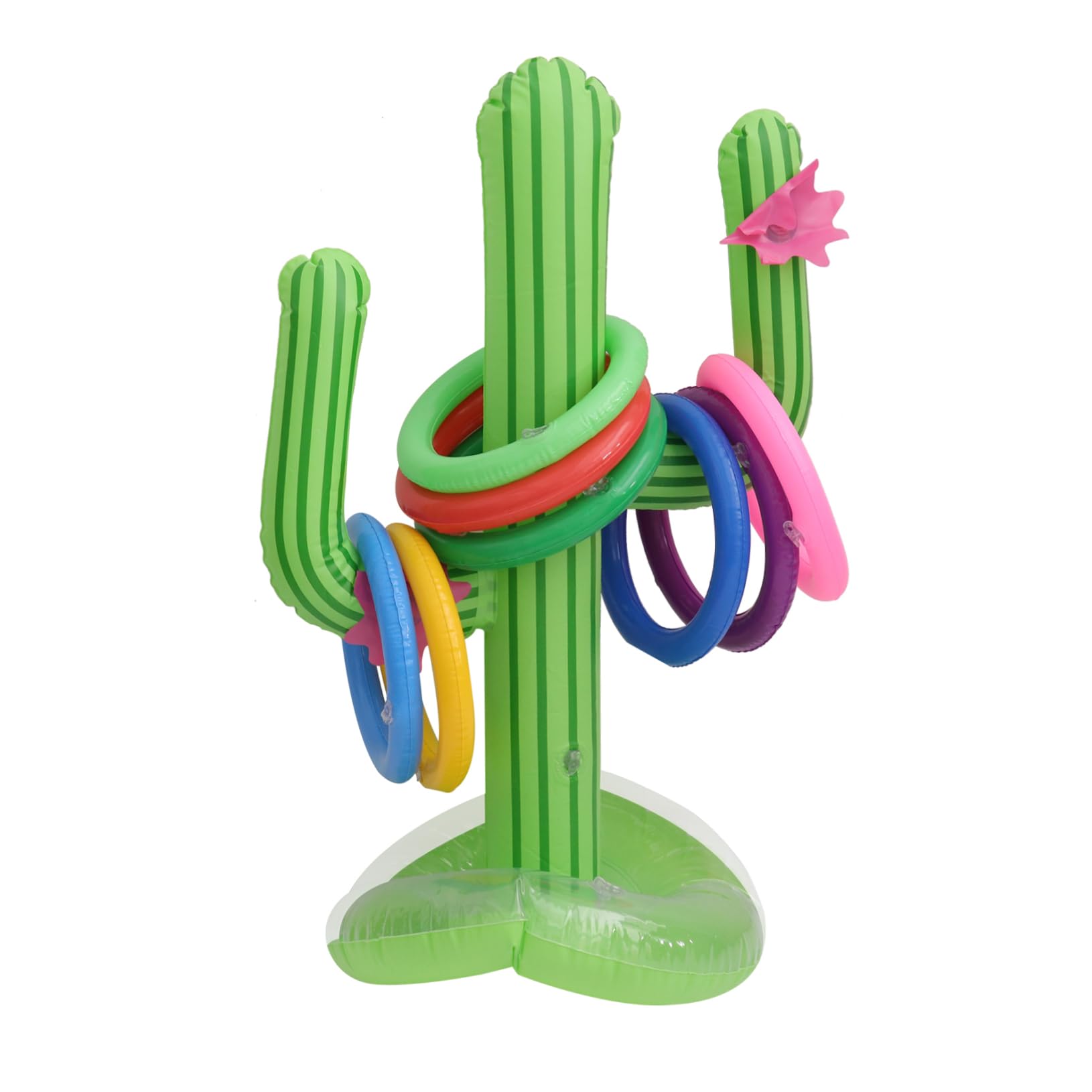POPETPOP 1 Set Inflatable Cactus Ring Toss Beach Game for Pool Parties Summer Fun and Decorative Plaything Durable Material for Outdoor Use