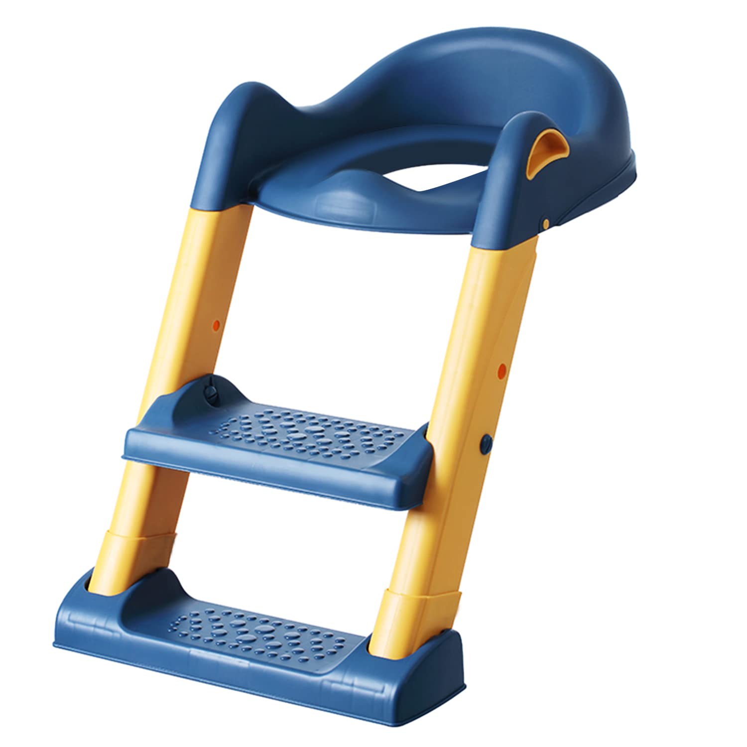 Potty Training Toilet Seat, Foldable Stool With Ladder, Used In Most Toilets, Can Bear 75kg, (BLUE)