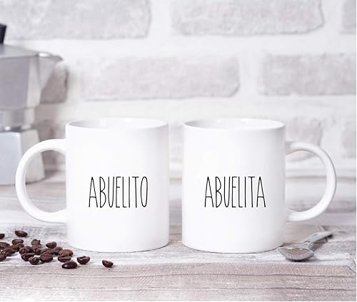 Miniatura 2 de Andaz Press Farmhouse Family - Juego de 2 tazas de café, Abuelita Abuelito, 1