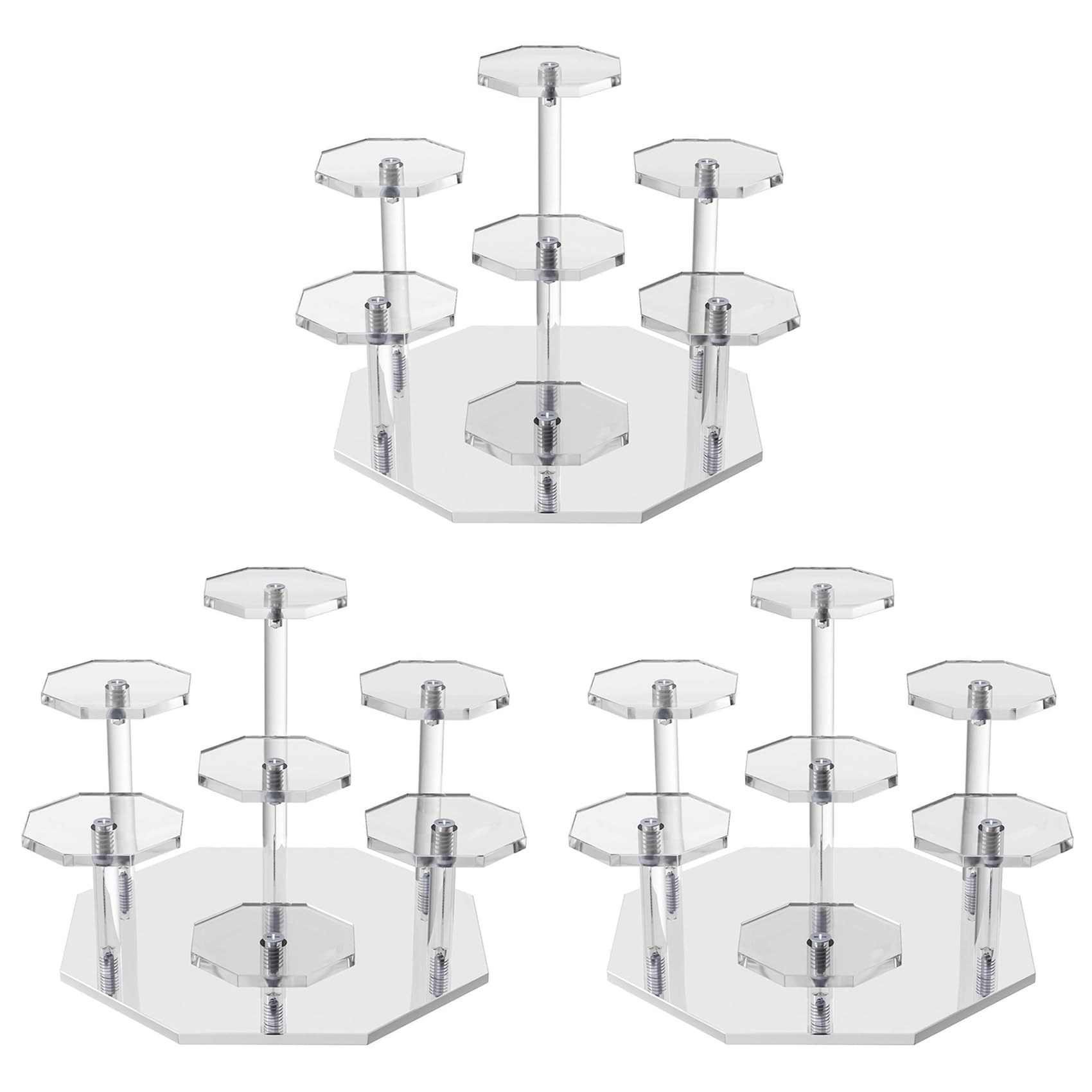 Hndhbfgrt 3X Acrylic Risers Display Stand,7Tier Perfume Organizer and Cupcake Stand,Storage Display Stand for Collectibles
