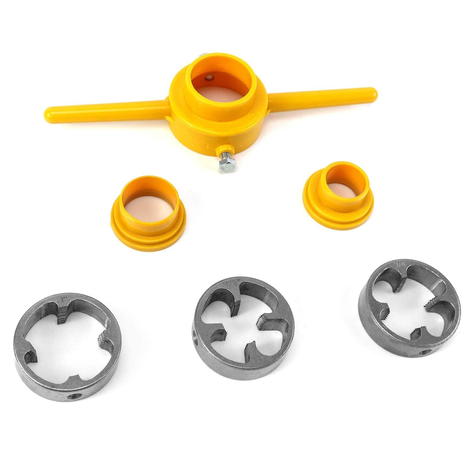 Hetkrishi 6Pcs PVC Thread Maker Tool,Pipe Round Die Set, Pipe Threader Plumbing Tool, Three Maker Size: 1/2", 3/4", 1-image-48