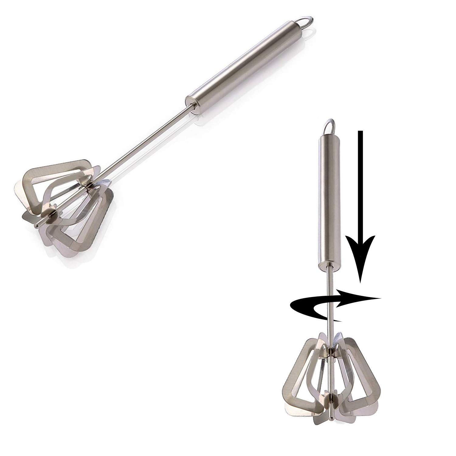 Velofeil Steel Hand Blender Egg Beater Dal Mathni Butter Milk and Lassi Maker Hand Mixi Churner (Pack of 1)-image-2