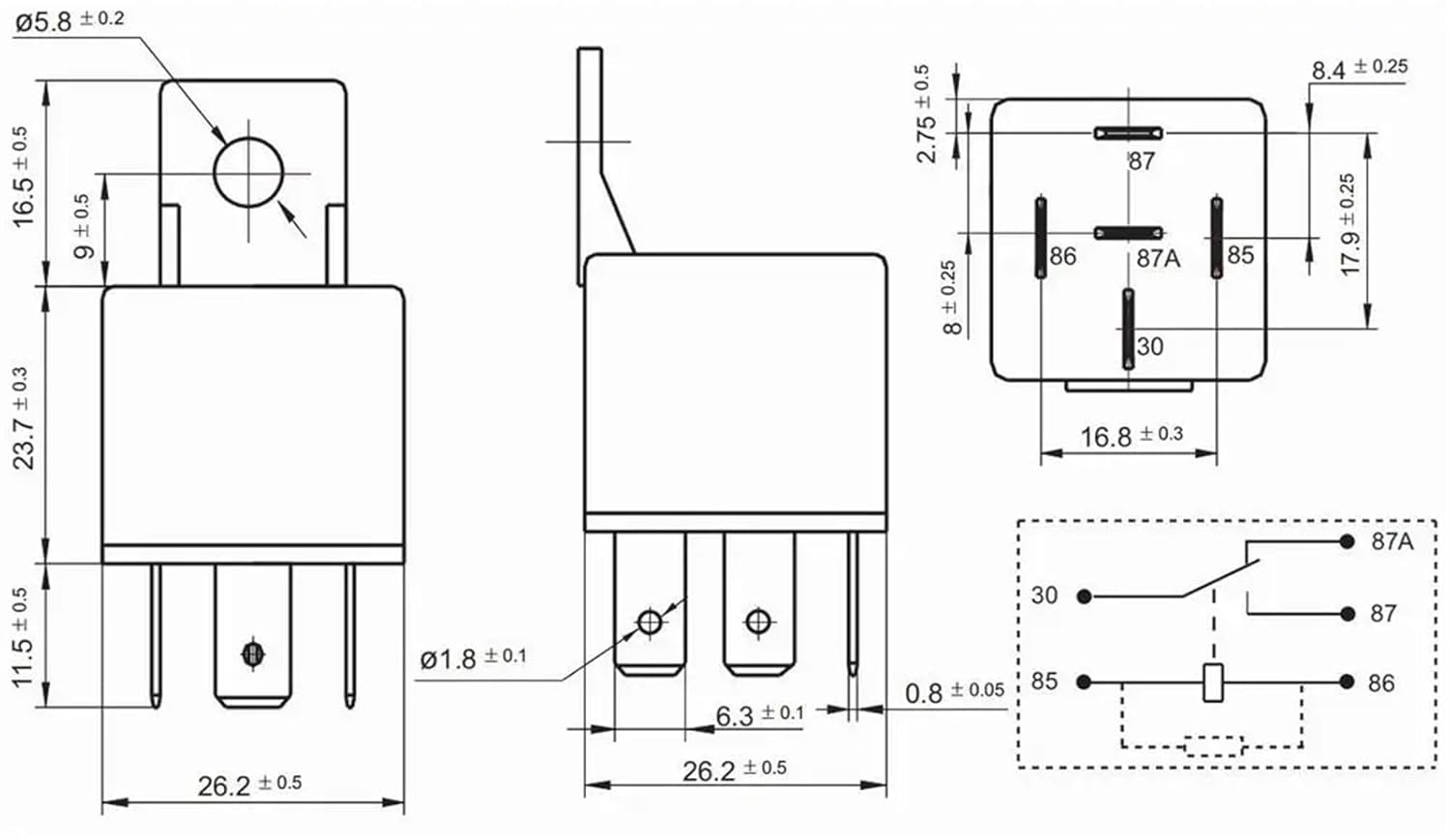 MAH-112-C-4 (V4-1C-12V-40A) Relay 5pins ; Relay Base 1pcs(MAH-112-C-4 10piece)
