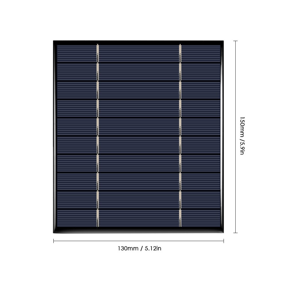 Decdeal Panel słoneczny, moduł solarny, ogniwo fotowoltaiczne z zaciskami krokodylkowymi 2,5 W, 5 V