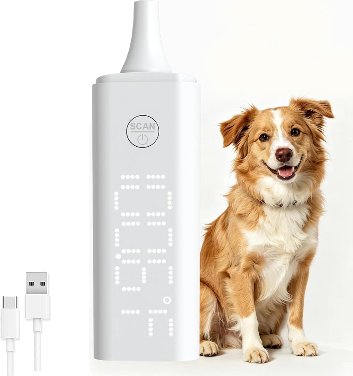 Termómetro de oído para mascotas para perros y gatos, lector digital de temperatura por infrarrojos para animales, medición rápida y precisa de 1 segundo, monitor de bienestar para cachorros y gatitos