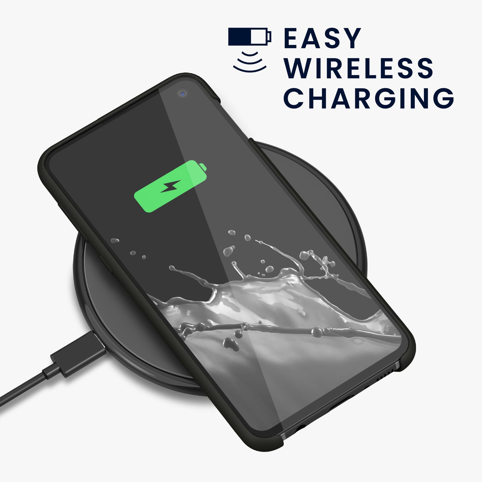 kwmobile Case for Samsung Galaxy S10e Case - Soft Cover - Shockproof Silicone - Wireless Charging Dark Grey - 5