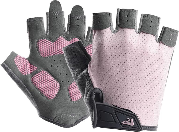 Miniatura 5 de INOGIH Guantes de entrenamiento de medio dedo para hombres y mujeres, guantes de ejercicio antideslizantes para levantamiento de pesas, ciclismo