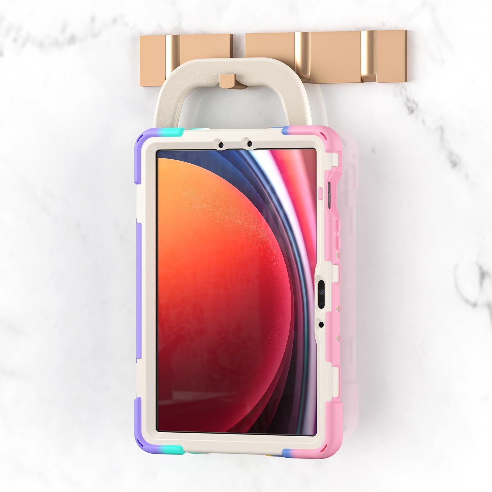 Etui na tablet Samsung Galaxy Tab S10 Lite 10,9 cala SM-X400/X406B (2025), wytrzymała obudowa, odporna wstrząsy, z obrotową podstawką 360°, paskiem rękę/ramię(Pink 2)